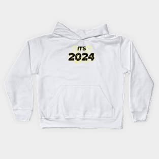 funny its 2024 new year gift time flies for family Kids Hoodie